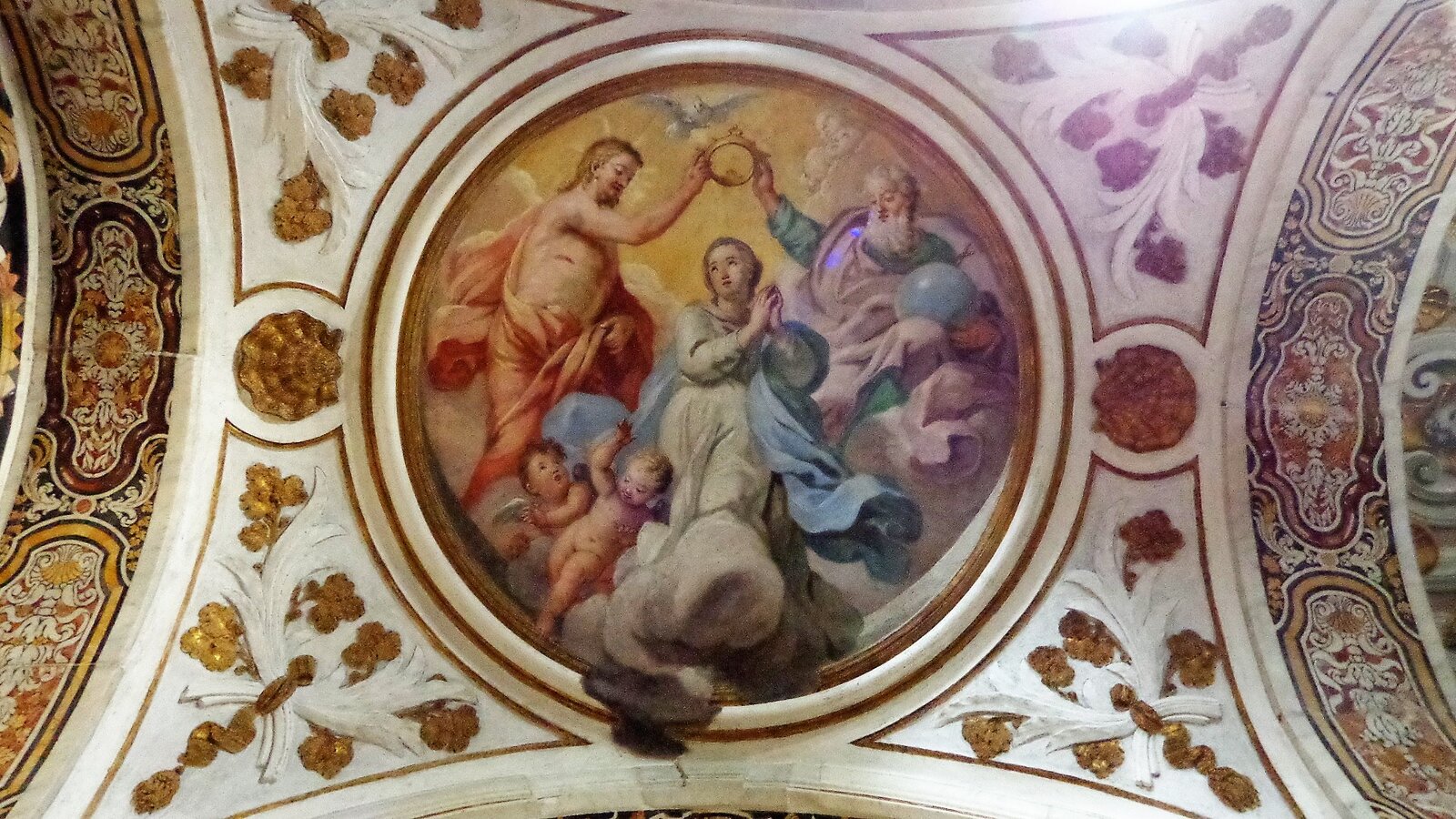 Baroque ceiling fresco inside the Martorana, Palermo